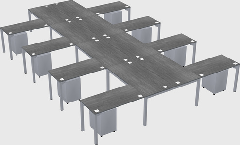 Shared l-shaped desk
