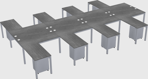 Shared l-shaped desk