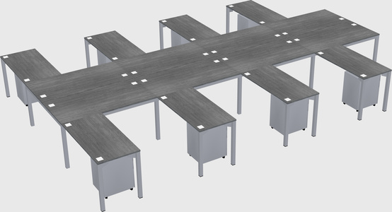 Shared l-shaped desk