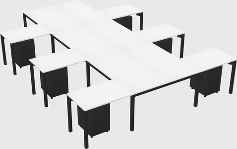 Shared l-shaped desk