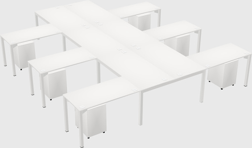 Shared l-shaped desk