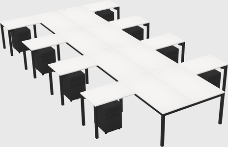 Shared l-shaped desk