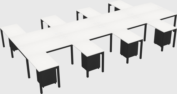 Shared l-shaped desk