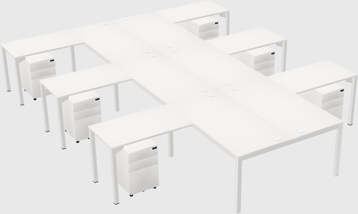 Shared l-shaped desk