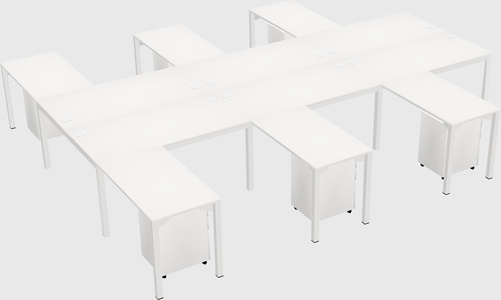 Shared l-shaped desk