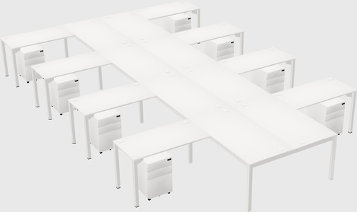 Shared l-shaped desk