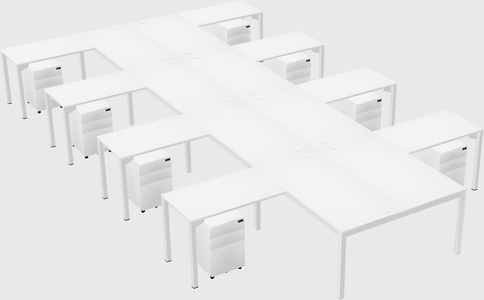 Shared l-shaped desk