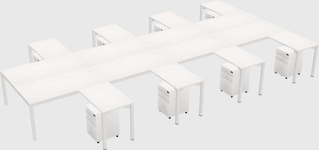 Shared l-shaped desk