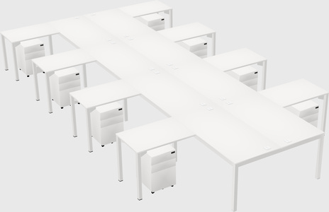 Shared l-shaped desk