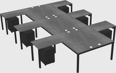 Shared l-shaped desk