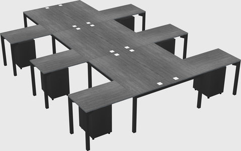 Shared l-shaped desk