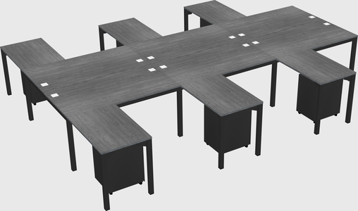 Shared l-shaped desk