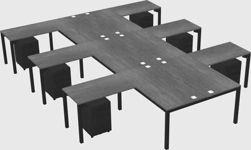 Shared l-shaped desk