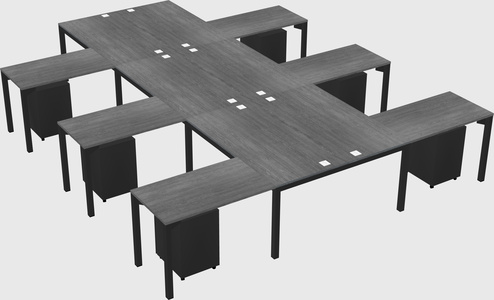 Shared l-shaped desk