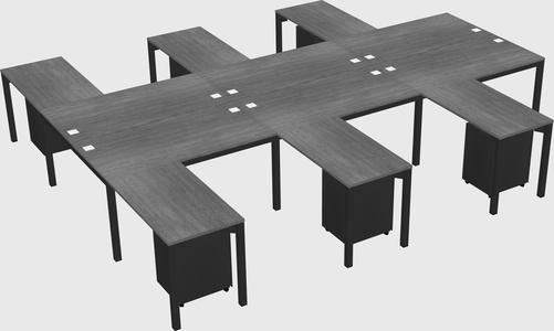 Shared l-shaped desk