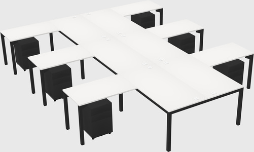 Shared l-shaped desk