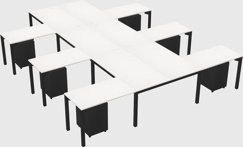 Shared l-shaped desk