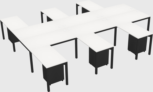 Shared l-shaped desk