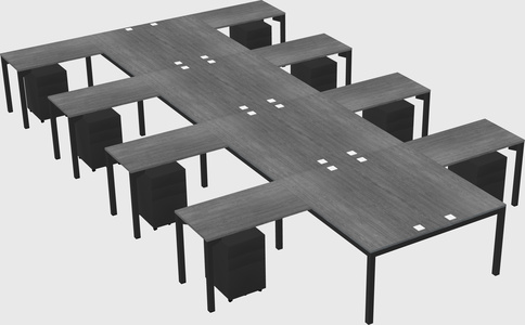 Shared l-shaped desk