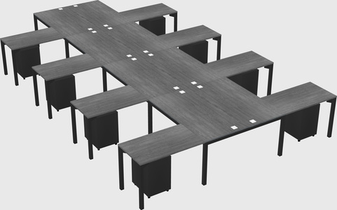 Shared l-shaped desk