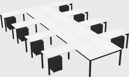 Shared l-shaped desk