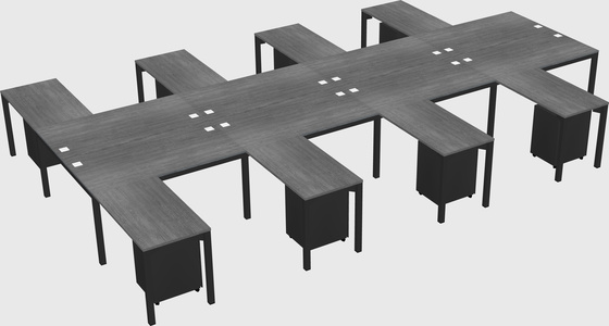 Shared l-shaped desk