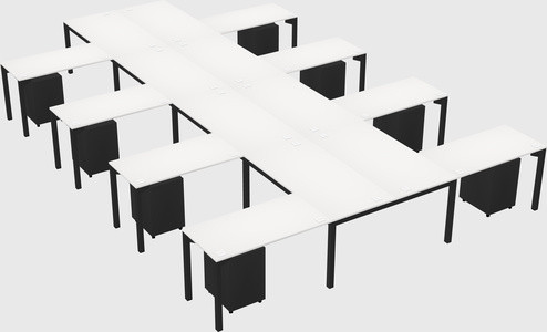 Shared l-shaped desk