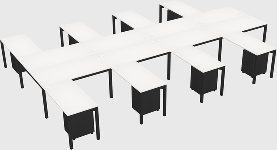 Shared l-shaped desk