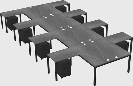 Shared l-shaped desk