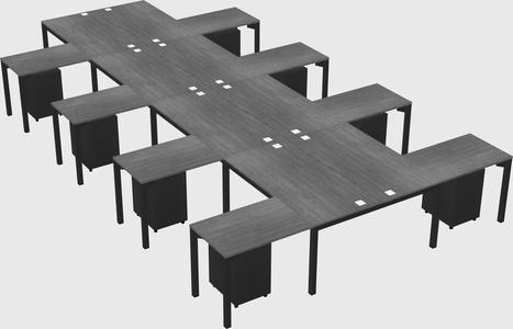 Shared l-shaped desk
