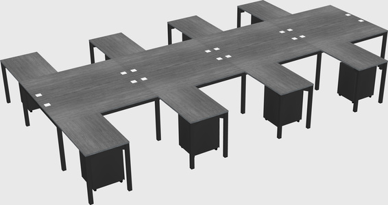 Shared l-shaped desk