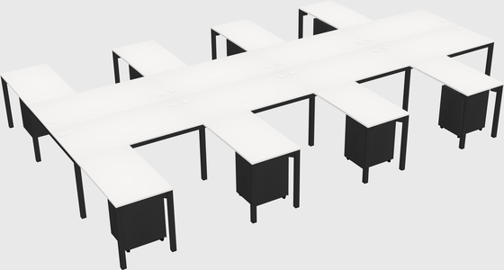 Shared l-shaped desk