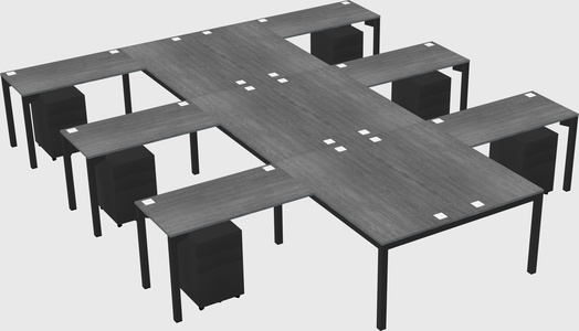 Shared l-shaped desk