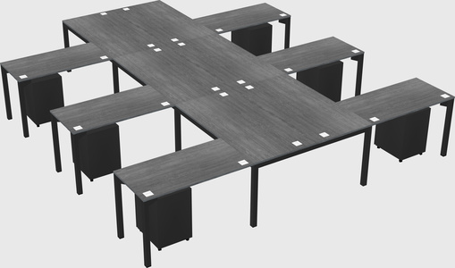 Shared l-shaped desk