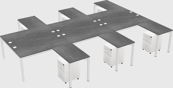 Shared l-shaped desk