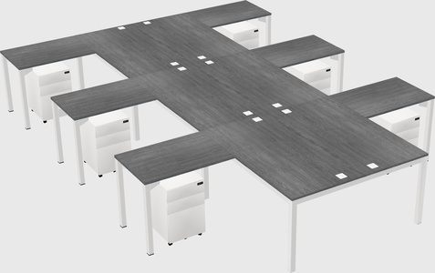 Shared l-shaped desk