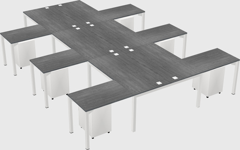 Shared l-shaped desk