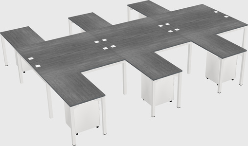Shared l-shaped desk