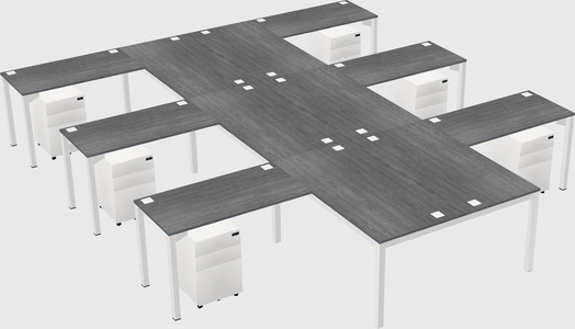 Shared l-shaped desk