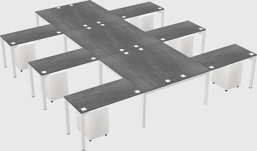 Shared l-shaped desk