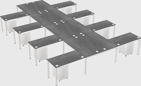 Shared l-shaped desk