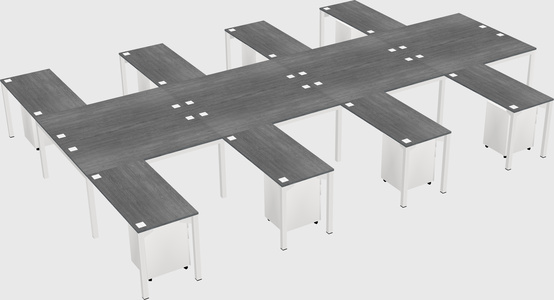 Shared l-shaped desk