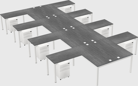 Shared l-shaped desk