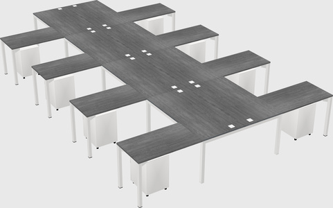 Shared l-shaped desk
