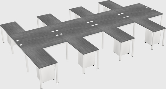 Shared l-shaped desk