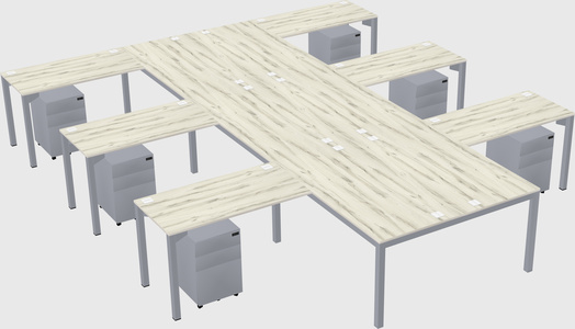 Shared l-shaped desk