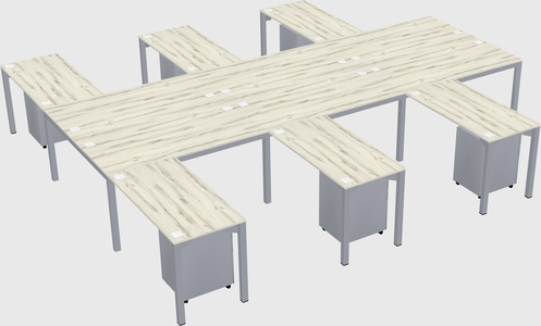 Shared l-shaped desk