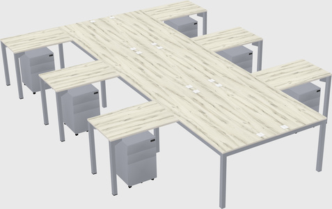 Shared l-shaped desk