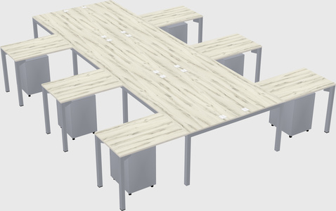 Shared l-shaped desk