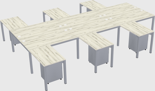 Shared l-shaped desk